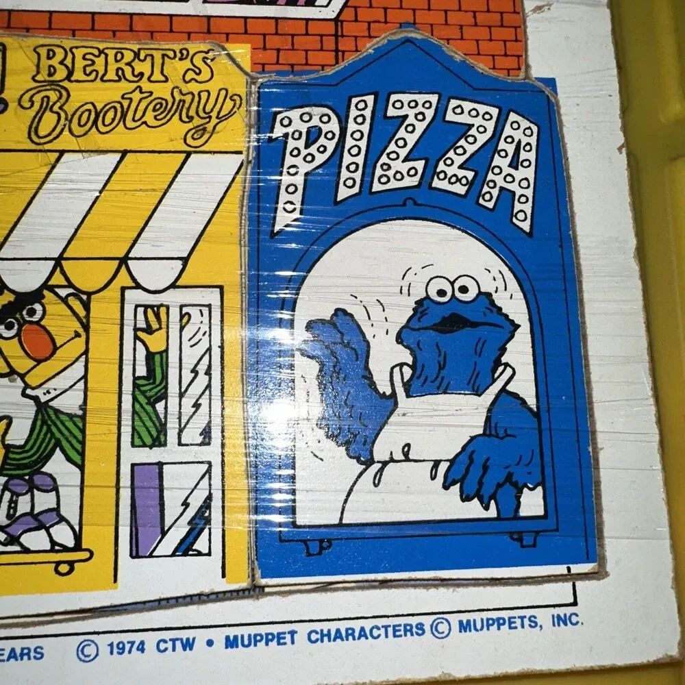 Vintage 1974 Playskool People In Your Neighborhood Sesame Street Wooden Puzzle